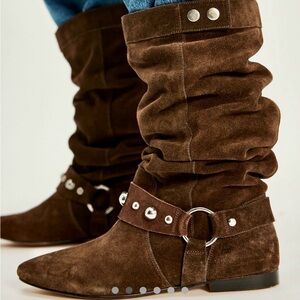 Free People FP Collection Half Moon Scrunchy boots